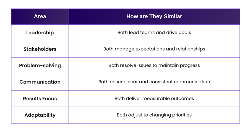 Project Manager and Program Manager Similarities